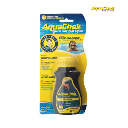 Aquachek Yellow Chlorine 4-In-1 Test Strips| 50 Strips | 511242A